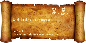 Wohlstein Emese névjegykártya
